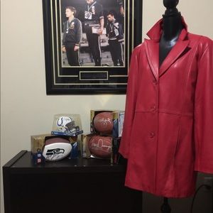 Ladies Red Leather Topper